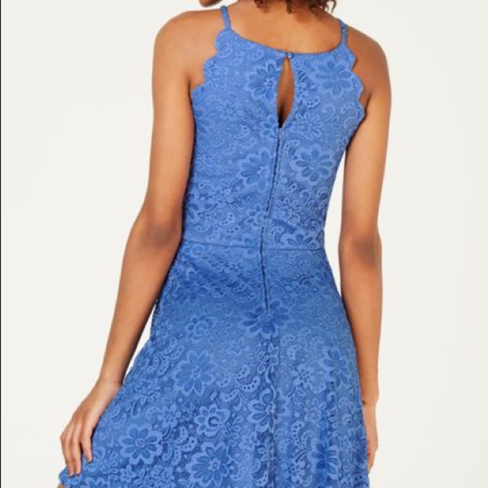 BCX Blue Scallop Halter Neck Mini Dress - Picture 4 of 7